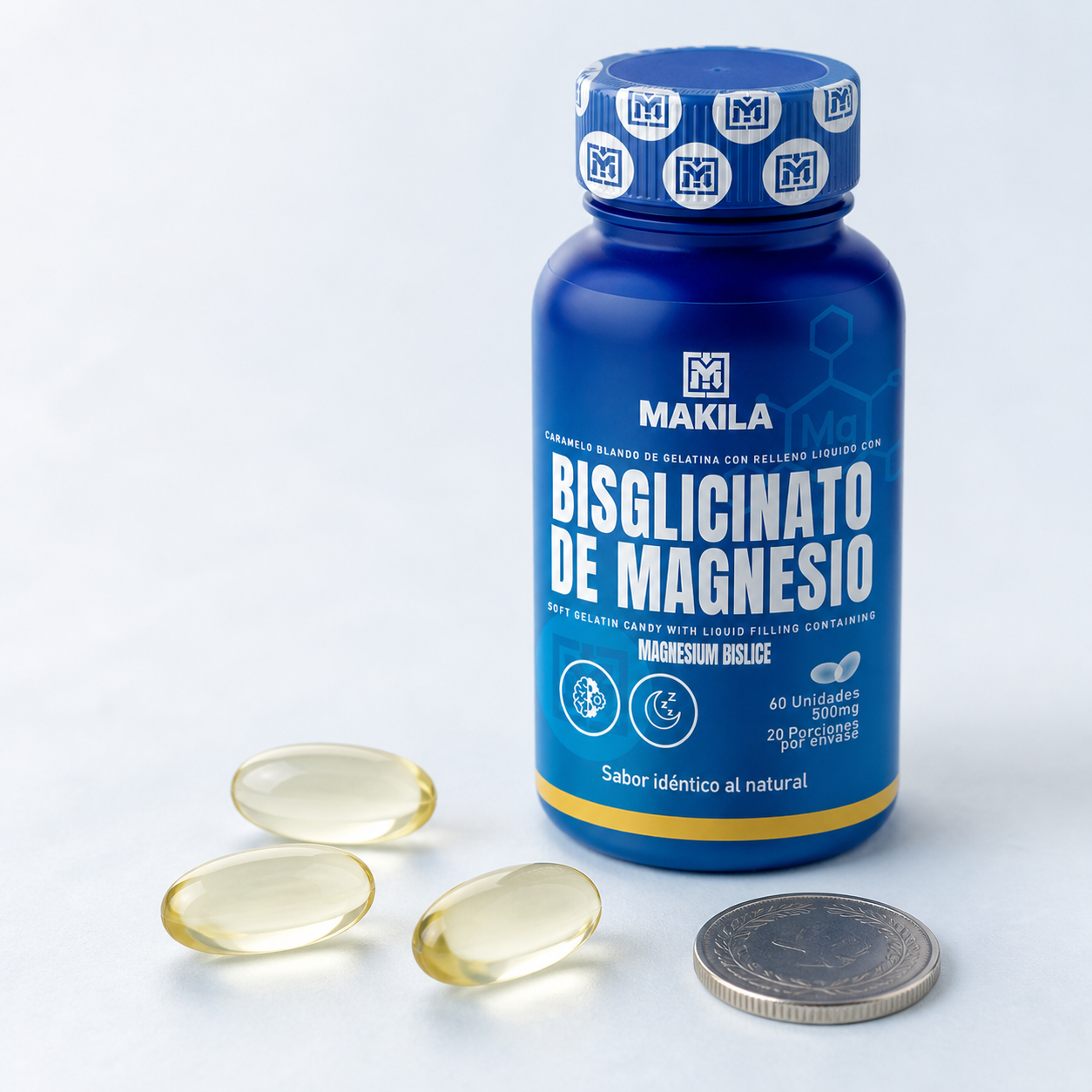 Cápsulas blandas de bisglicinato de magnesio MAKILA